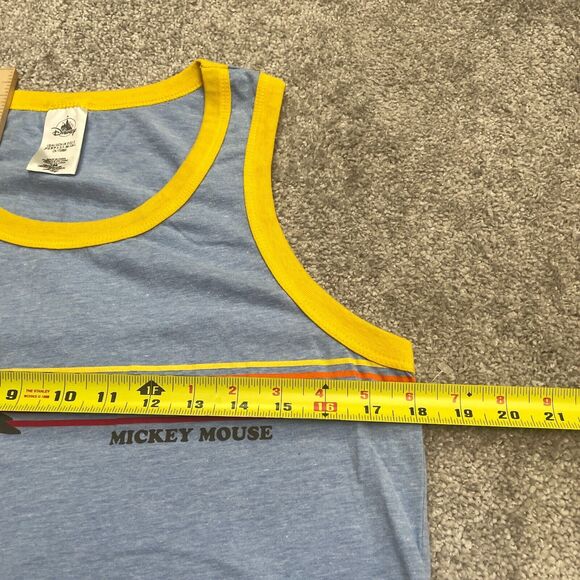 Disney Mickey Mouse Tank Top Mens Small Blue Yellow Sleeveless Casual Graphic - Picture 8 of 9